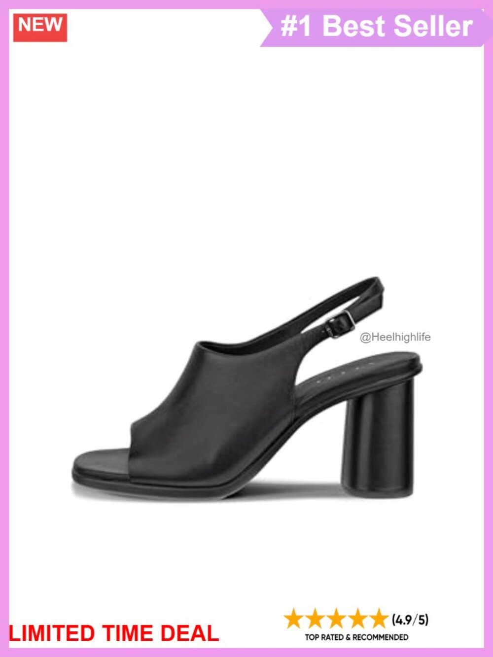ECCO Sculpted Alba 65 Slingback Heel Sandal Leather Block Heel - Picture 3 of 4